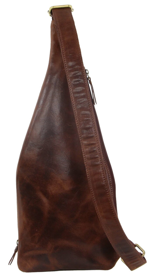 Pierre Cardin Rustic Leather Sling Bag  Chestnut (PC3229)