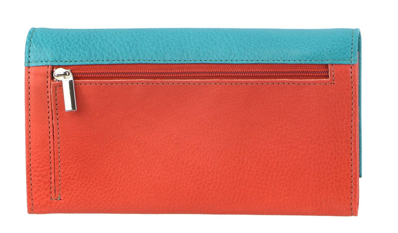 Pierre Cardin MultiColour Leather Ladies Wallet in Turquoise (PC3262)