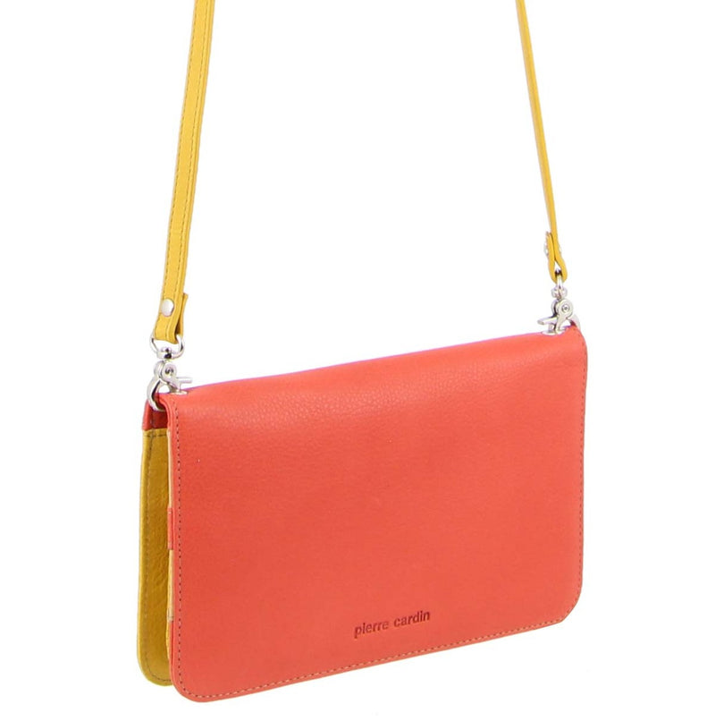 Pierre Cardin Multi-Colour Leather Wallet Bag/ Clutch Orange-Yellow  (PC3264)
