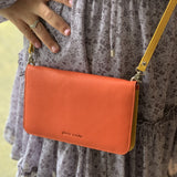 Pierre Cardin Multi-Colour Leather Wallet Bag/ Clutch Orange-Yellow  (PC3264)