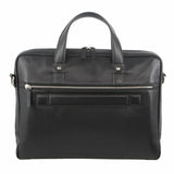 Pierre Cardin Pebbled Leather with perforated design Computer Bag in Black-Navy (PC 3300)