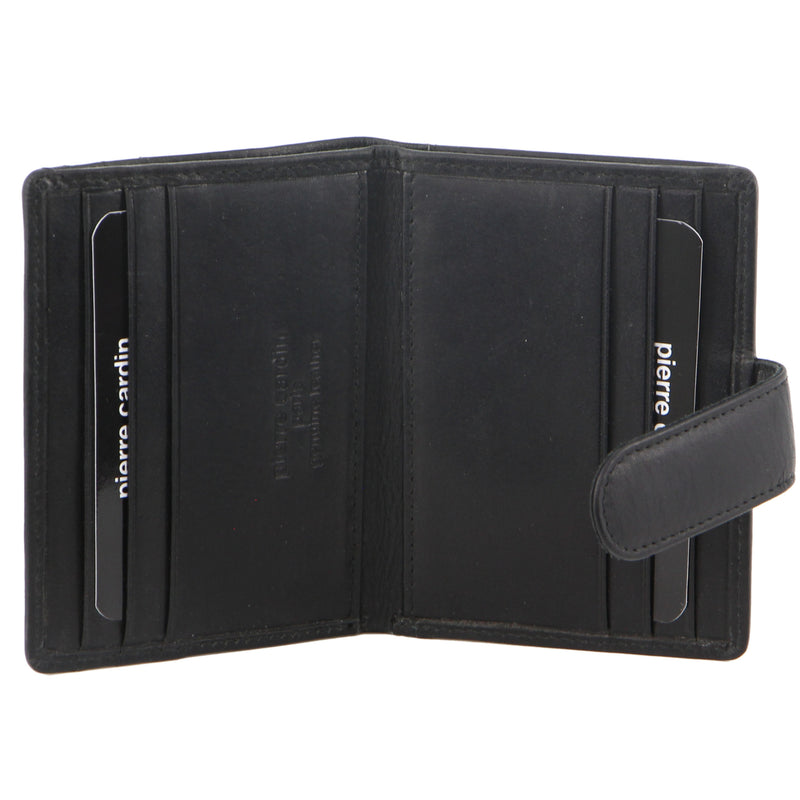 Pierre Cardin Mens Leather Bi-Fold Card Holder/Wallet in Black (PC 3308)