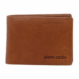 Pierre Cardin Rustic Leather Mens Bi-Fold Wallet in Tan (PC 3309)