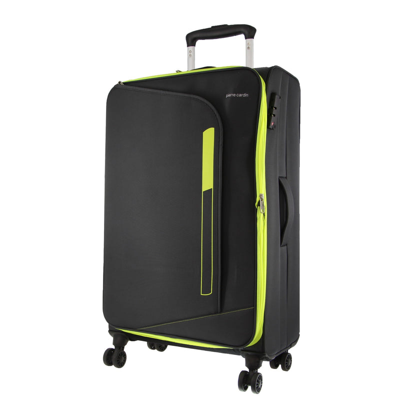 Pierre Cardin 76cm LARGE Soft Shell Suitcase Luggage with TSA lock