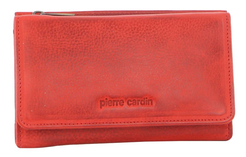 Pierre Cardin Italian Leather Ladies Wallet in Red (PC8776)