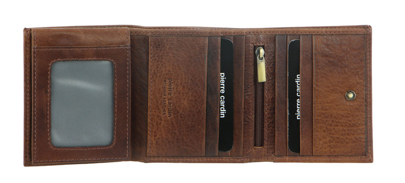 Pierre Cardin Italian Leather Mens Tri-fold Wallet Cognac (PC8783)