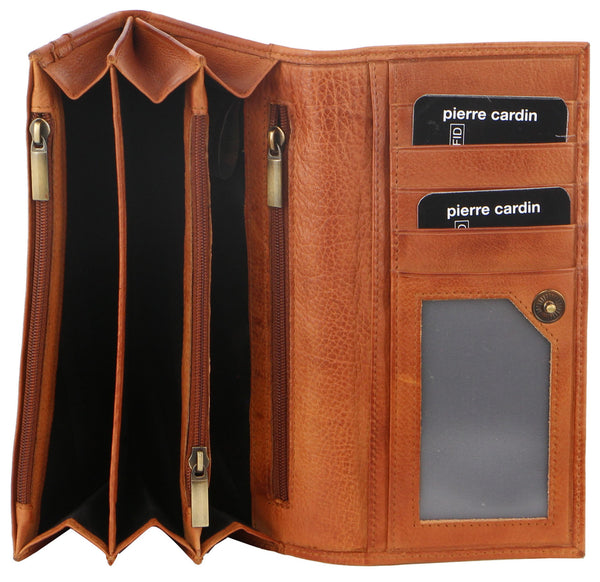 Pierre Cardin Italian Leather Ladies Wallet in Cognac (PC8785)