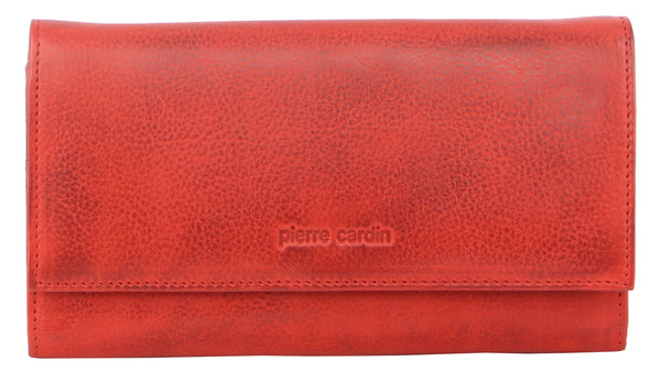Pierre Cardin Italian Leather Ladies Wallet in Red (PC8785)